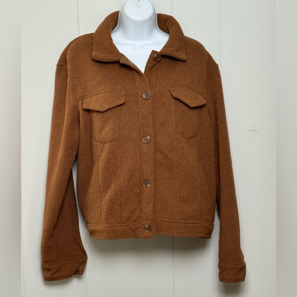 Joie Women’s Brown Button Up Teddy Jacket Size XL